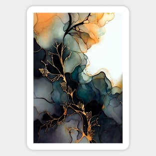 Spring Meadow - Abstract Alcohol Ink Art Sticker